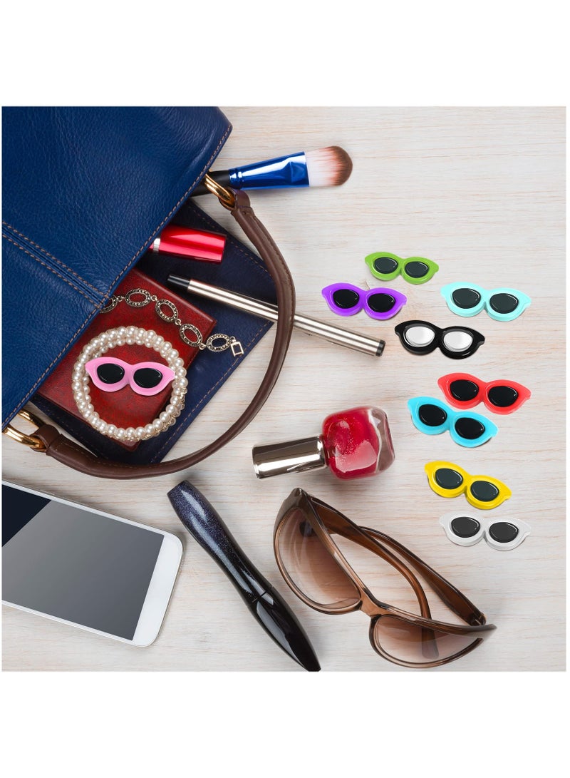 80 Pieces Resin Colorful Mini Sunglasses, 10 colors x8 Flatback Resin Scrapbook Decor Accessories Crystal Cute Charm Embellishments for Summer Beach DIY Hair Clip Phone Shell Scrapbook Ornament - Image 5